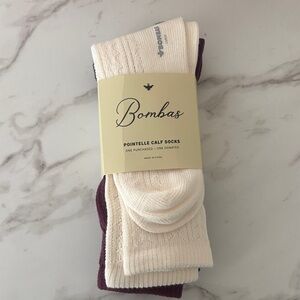 Bombas Off-White Pointelle Calf Socks